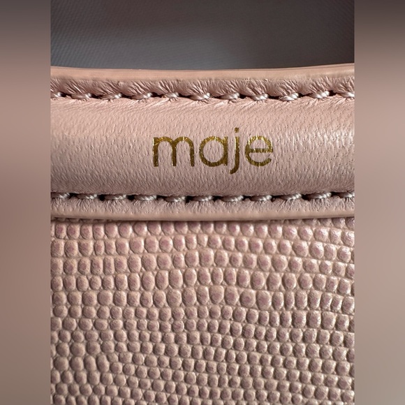 Maje M bag With Fringe - Pale Pink Leather Cross-body Purse - EUC - Picture 6 of 10